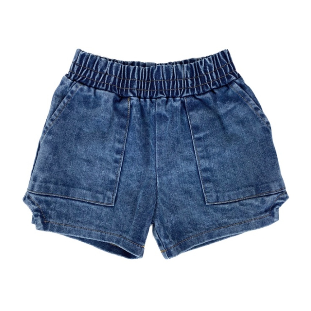 Cotton On Girls Blue Denim Elastic Waist Shorts